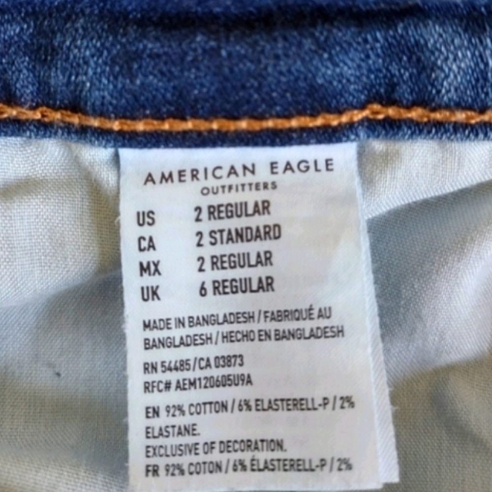 American Eagle Super Hi-Rise Crop Jegging Size 2 Denim Skinny Jeans AE - Picture 10 of 10